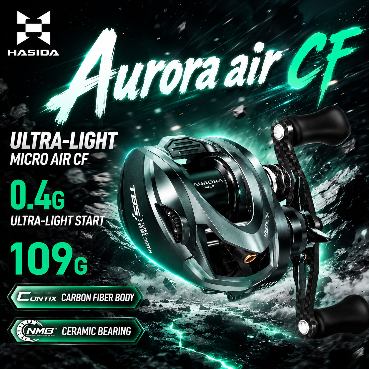 HASIDA Aurora AirCF Carbon BFS - Spincast Reel recension och pris