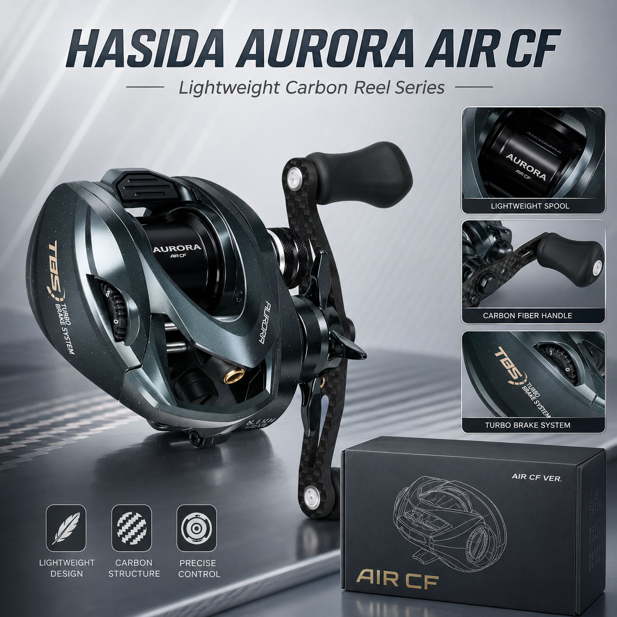 HASIDA Aurora AirCF Carbon BFS - Spincast Reel recension och pris